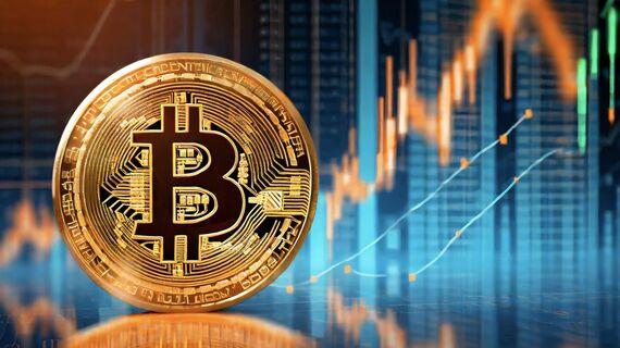 ビットコインとチャートのイメージCG