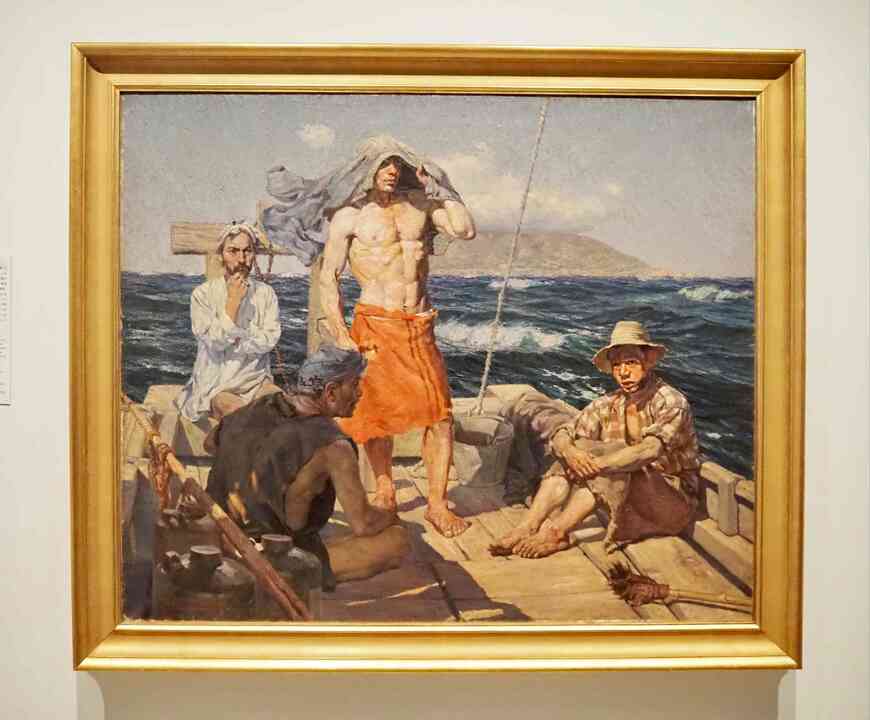 和田三造「南風」（1907年、東京国立近代美術館蔵、通期展示）展示風景（撮影：小川敦生）