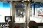 回送列車の後方展望。大師線のホームを発車