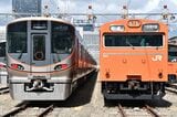 かつて大阪環状線でも活躍。323系（左）に置き換えられ2017年に引退した（撮影：伊原薫）
