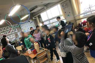 総務省スマートスクール・プラットフォーム実証事業の一環で、プログラミングでドローンを飛ばす研究授業