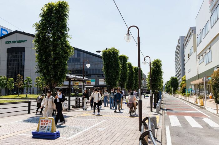 獨協大学駅西口からまっすぐ先に獨協大学。