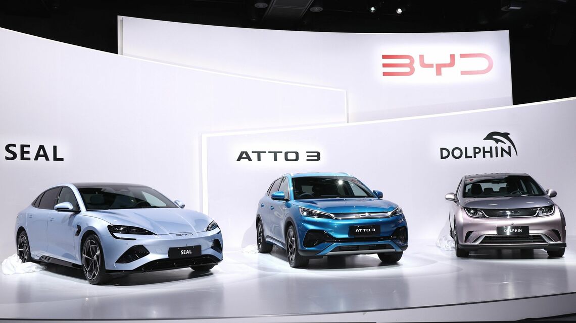 中国のBYD、EVとPHVの販売が急拡大しており、テスラのライバルに名乗りを上げた（撮影：尾形文繁）