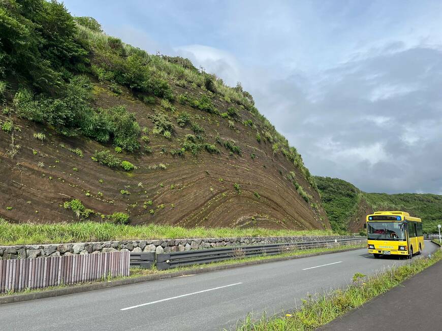 伊豆大島　地層大切断面