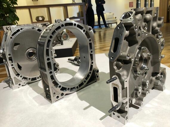 8Cロータリーエンジンの展示モデル（筆者撮影）