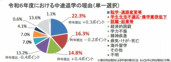 中途退学の理由グラフ