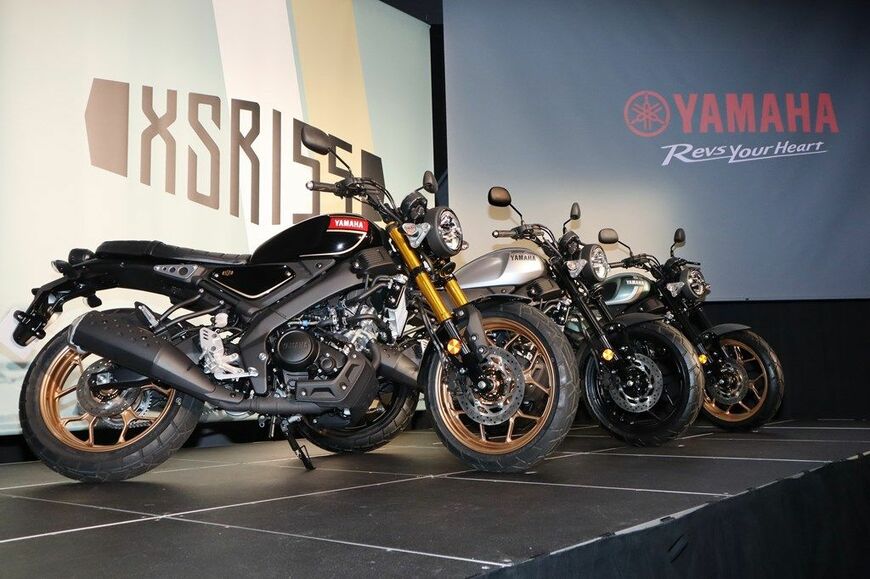 2026年6月30発売予定のヤマハ「XSR155」（写真：筆者撮影）