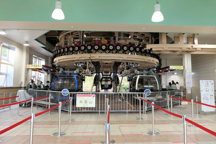 大涌谷へ向かうロープウェーの乗り場