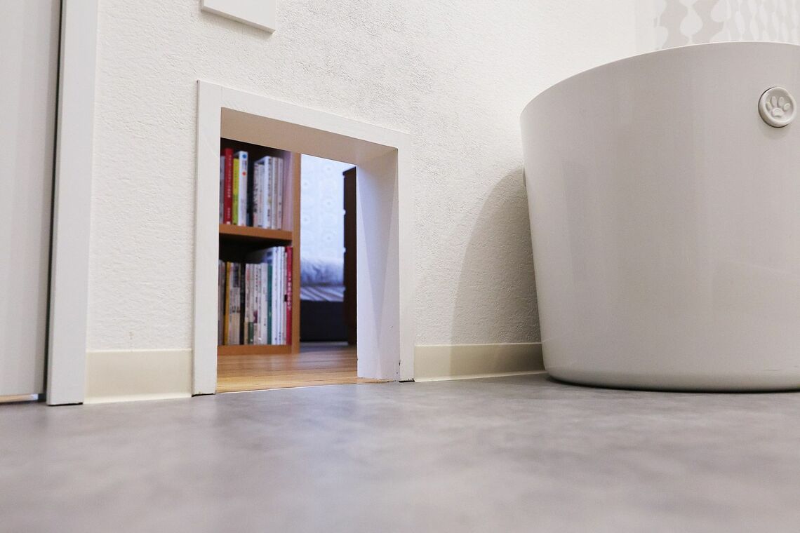 トイレスペースへの猫用の通り道