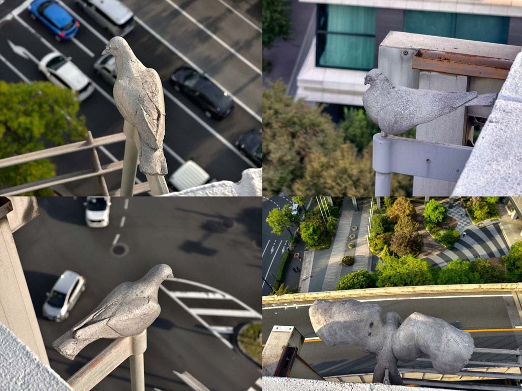 6羽の鳩のオブジェ