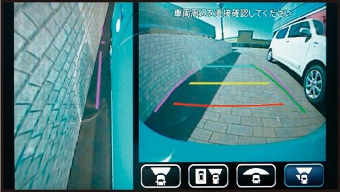 すれ違い支援機能のモニター画像(写真:スズキ)