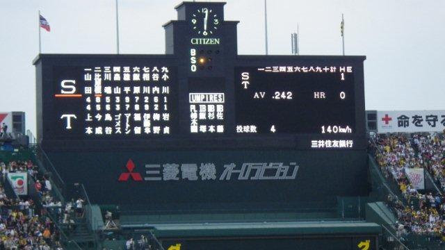 甲子園のスコアボード