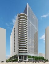 「（仮称）品川駅西口地区A地区新築計画」南東側の外観イメージ（画像：京急電鉄）