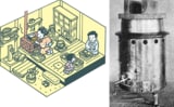 左（イラスト：大橋慶子）、右（出所）東京ガスネットワーク ガスミュージアム「ガスかまど」