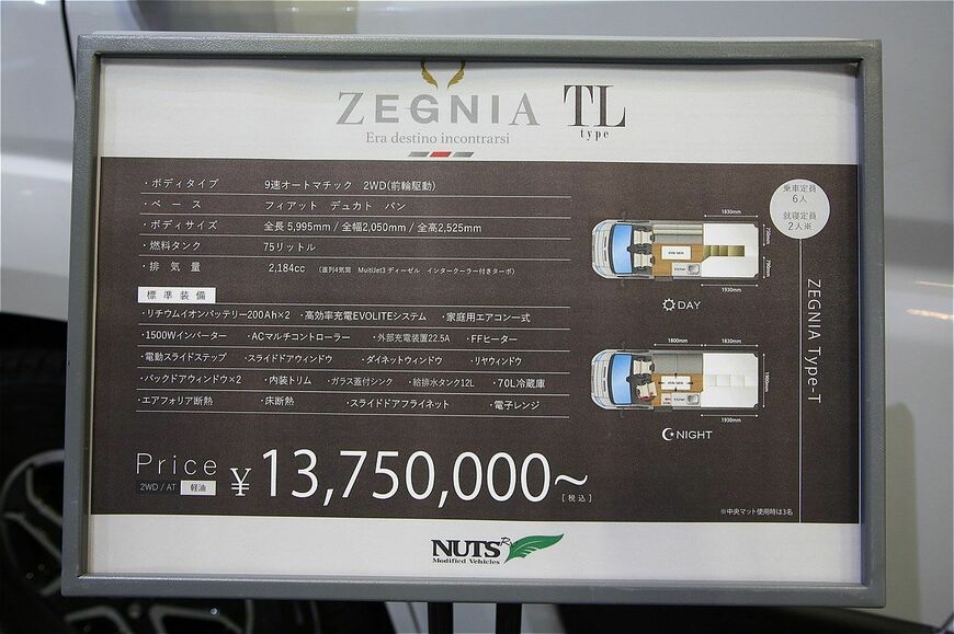 ナッツRV「ゼニア」のタイプTL（筆者撮影）