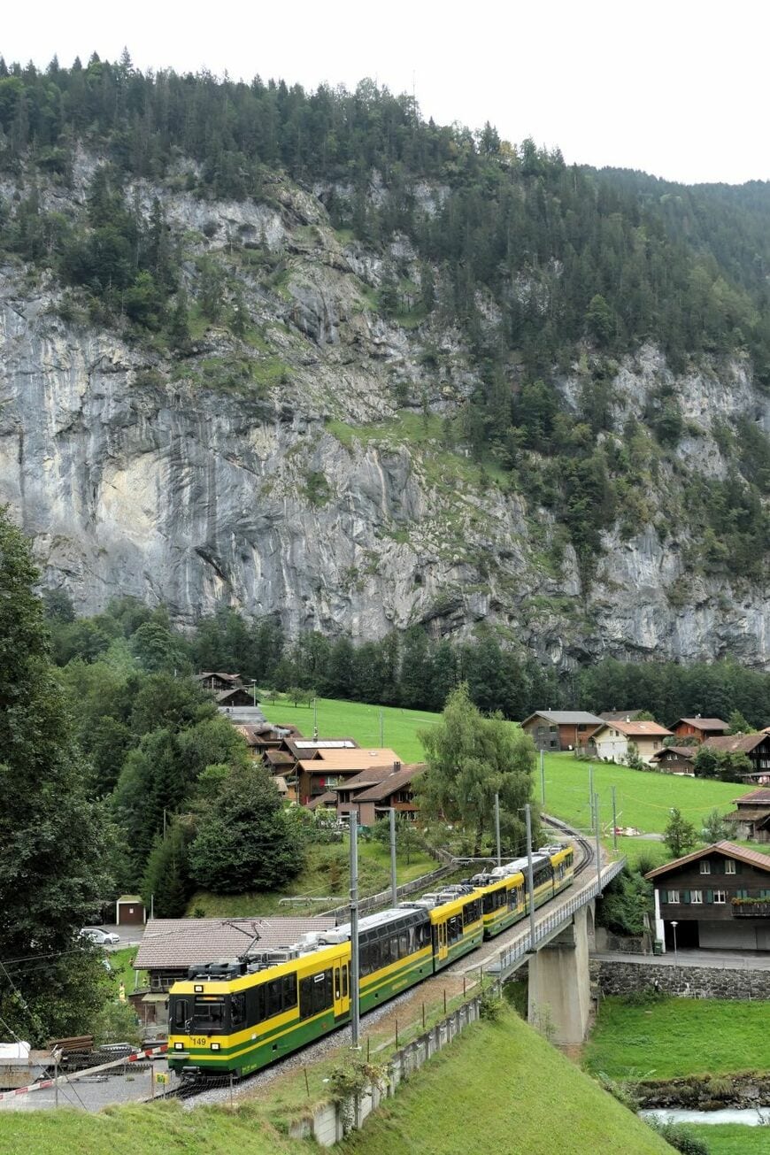 ヴェンゲンアルプ鉄道は一部区間のみ「スイストラベルパス」で利用可（筆者撮影）