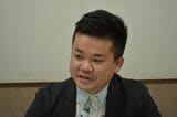 インタビュー時に抱負を語る（撮影：松永多佳倫）
