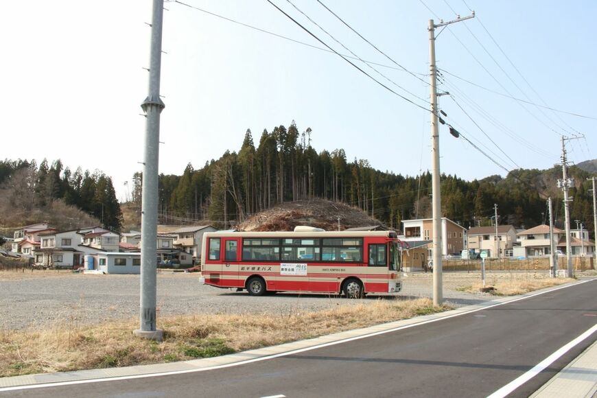 岩手県北バス浜川目バス停（筆者撮影）