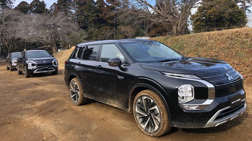 「アウトランダーPHEV」のオフロード試乗会に参加した（筆者撮影）