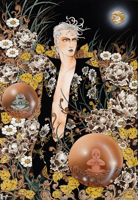 2252高身長金箔訪問着 袷単品 極少 