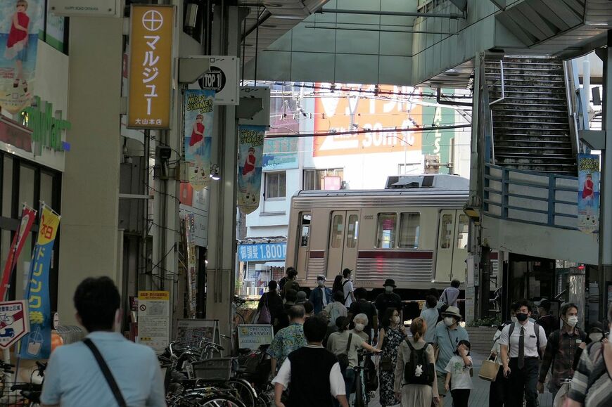 商店街と東上線