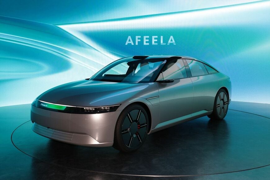 ソニー・ホンダモビリティはCES 2023で発表したアフィーラ プロトタイプをJMSで展示した（写真：JAPAN MOBILITY SHOW 2023）