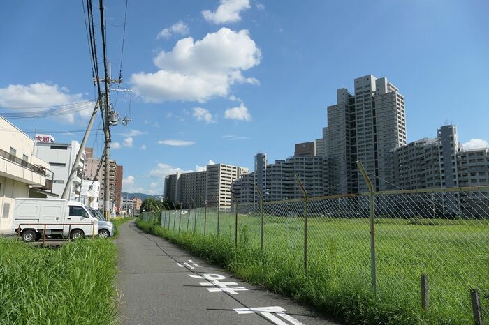 市役所方面へ向かう道路