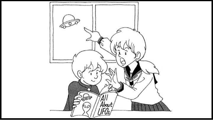 この絵の状況を自由に解釈して英語で説明せよという、2007年の東大英作文の問題（画像：2007年度入試第2問のB）