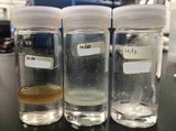 3種類の合成燃料。条件によってできる油が異なる（写真・里川重夫教授提供）