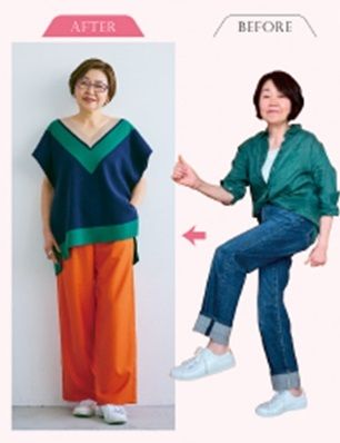 現在の自分にマッチするテイストや似合う色で華やかに変身した方（画像：冨永さんの書籍『45歳からの「似合う」が見つかるおしゃれ塾』より）