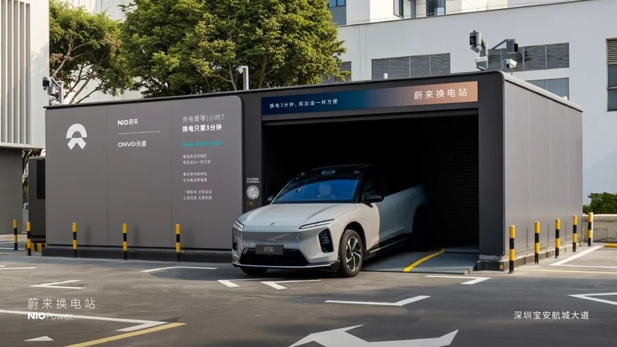 蔚来のEVの「売り物」であるバッテリー交換ステーション。皮肉にもこうした投資負担が収益を圧迫、長らく赤字に苦しんできた（同社ウェブサイトより）