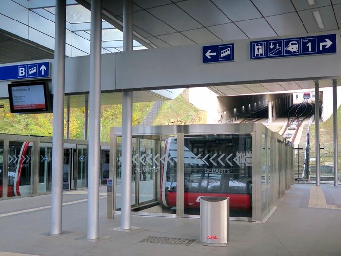 キルシュベルク駅のケーブルカー