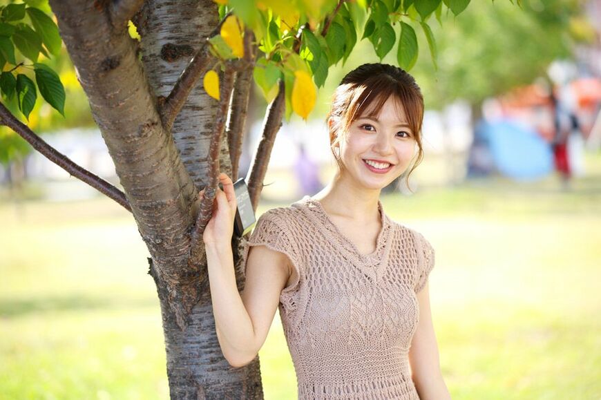 松田有紗さん。爽やかな笑顔がまぶしい（筆者撮影）
