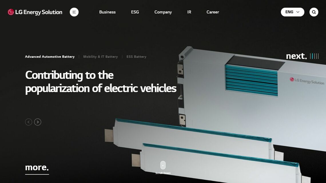 LGエナジーソリューションは、8月にアメリカで成立した新法が求める要件に敏感に反応した（写真は同社ウェブサイトより）