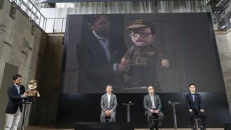 AI豊田章男君、隈部CEO、アブスマイヤーCTO、豊田大輔氏。質疑応答で筆者が質問した