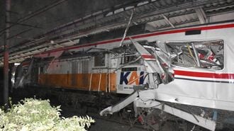 ジャカルタ列車追突事故　現場