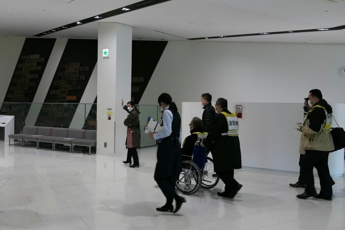 京都鉄道博物館の帰宅困難者対策訓練