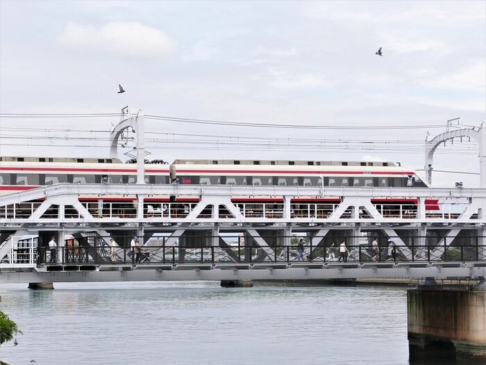 橋梁は電車の窓からの視界を遮らない設計に