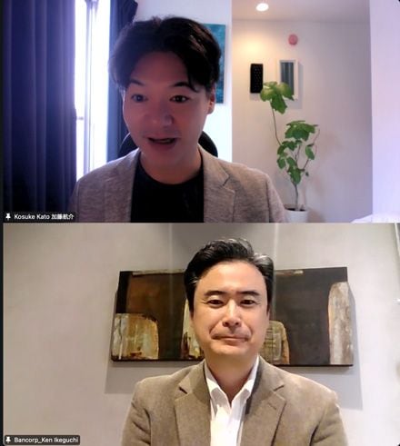 加藤航介氏（筆者）の取材に応じる移住サポーターの池口健一郎氏（著者撮影）