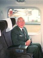 D51の設計者である島秀雄氏。300系新幹線試乗会にて