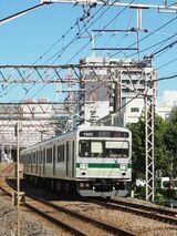 蒲田駅を発車した東急多摩川線の電車（記者撮影）