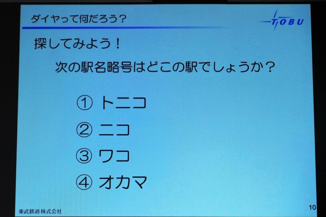 東武のダイヤ作成教室（記者撮影）