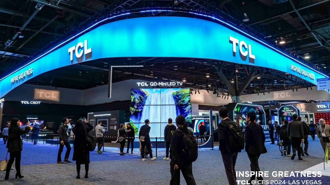 TCLはテレビ用の大型パネルで世界第2位のシェアを持つ。写真はアメリカのテクノロジー見本市｢CES｣に出展した同社ブース（TCL華星光電技術のウェブサイトより）