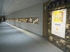 通路壁面には伝統工芸品を展示したコーナーも