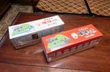 ローカル線であるJR姫新（きしん）線の車両デザインパッケージ。JR駅構内でも販売、お土産として人気があるという（筆者撮影）