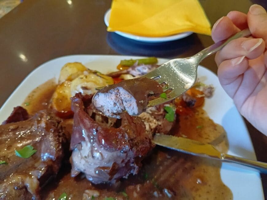 ウサギ肉の断面
