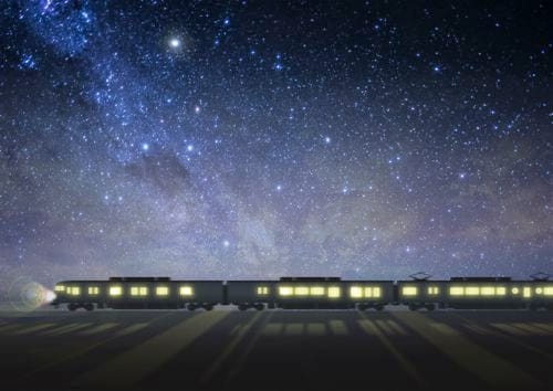 星空の下を走るWEST EXPRESS 銀河のイメージ