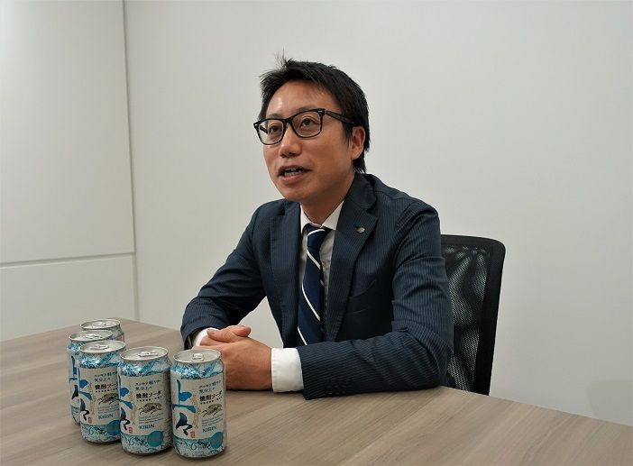 キリンの松村孝弘氏。今後もチューハイ市場は拡大すると予測する（記者撮影）
