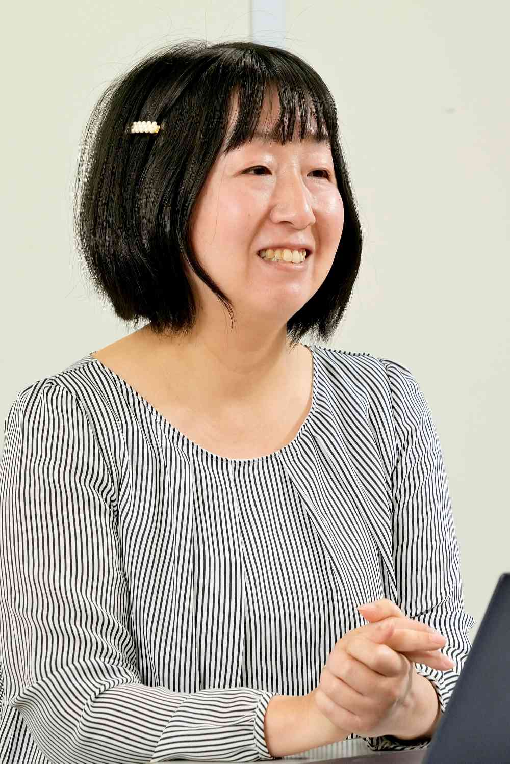 大臣官房広報評価課広報室 地域情報提供係長の松本純子さん（撮影：梅谷秀司）