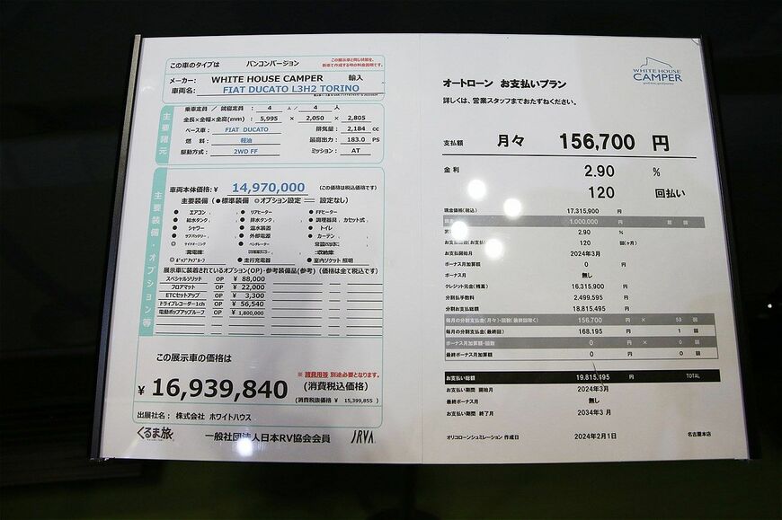 ホワイトハウスキャンパー「トリノ」（筆者撮影）